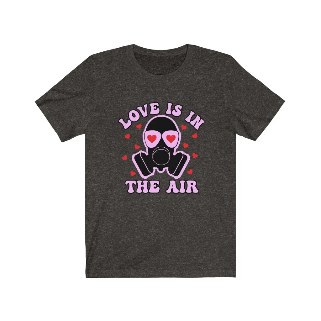 "Love is in the Air" Pink And Red Hearts Gas Mask Tee - Unisex Shirt