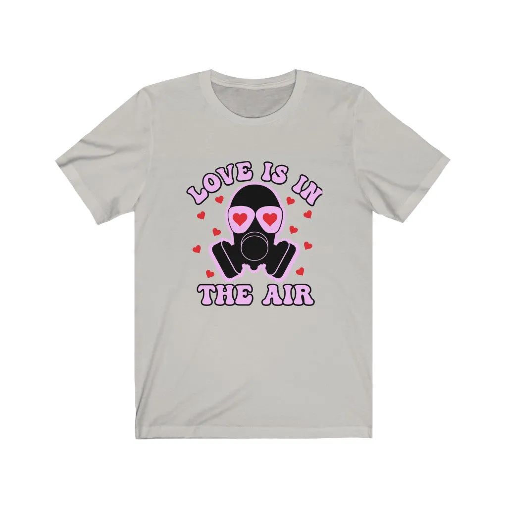 "Love is in the Air" Pink And Red Hearts Gas Mask Tee - Unisex Shirt