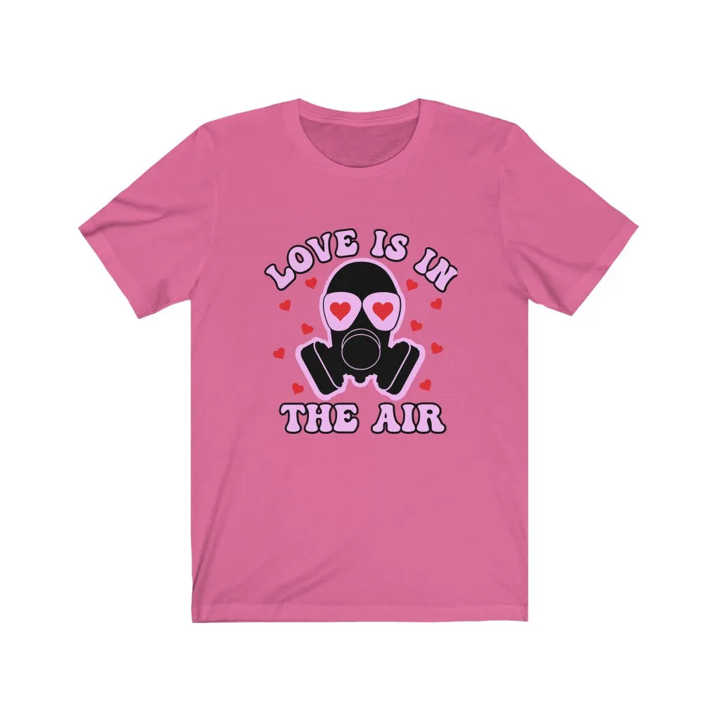 "Love is in the Air" Pink And Red Hearts Gas Mask Tee - Unisex Shirt