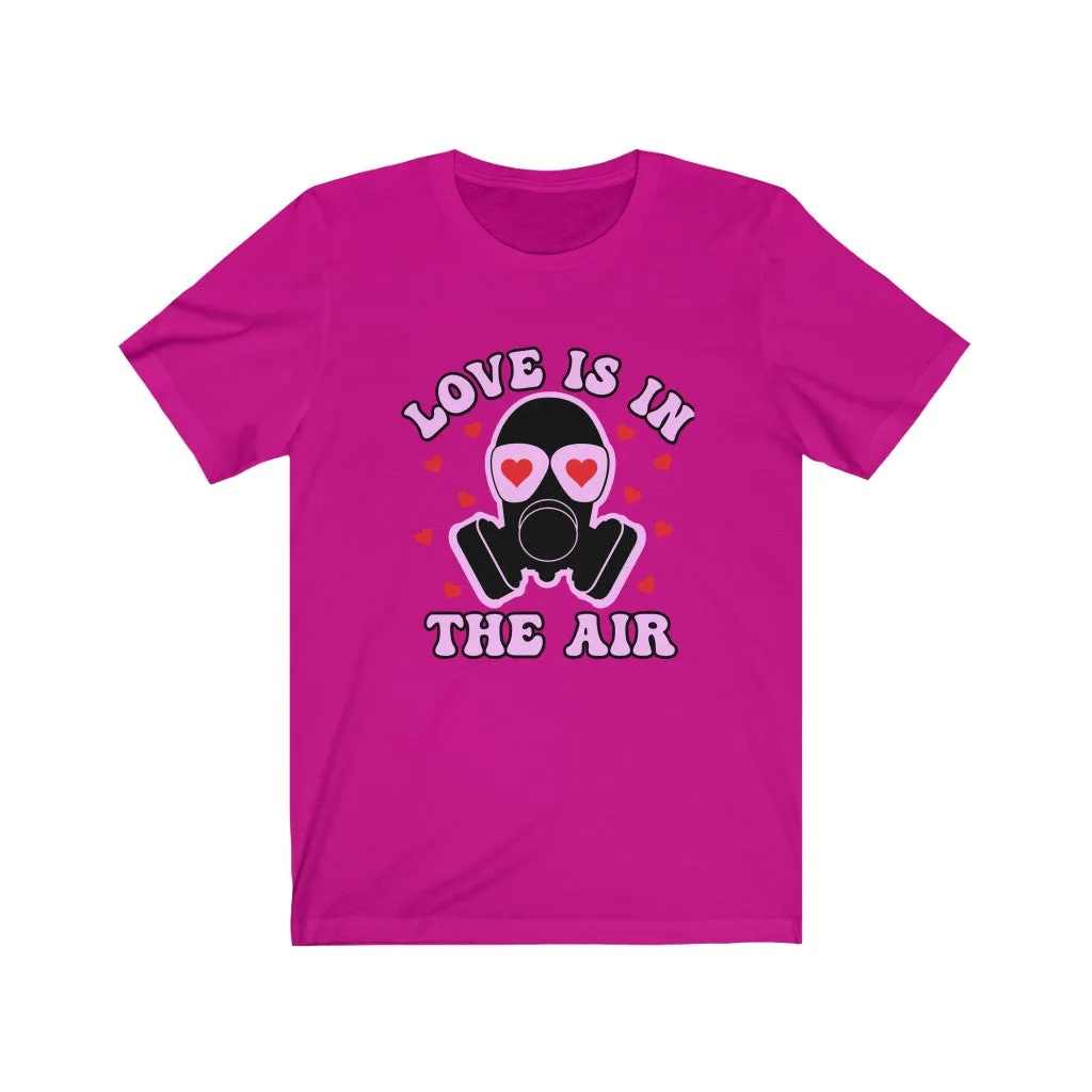 "Love is in the Air" Pink And Red Hearts Gas Mask Tee - Unisex Shirt