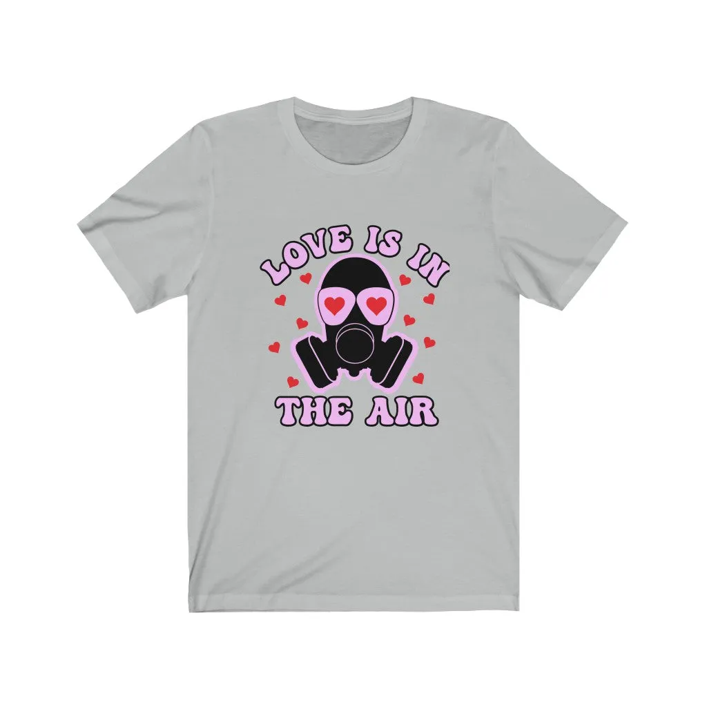 "Love is in the Air" Pink And Red Hearts Gas Mask Tee - Unisex Shirt