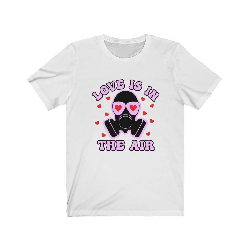 "Love is in the Air" Pink And Red Hearts Gas Mask Tee - Unisex Shirt