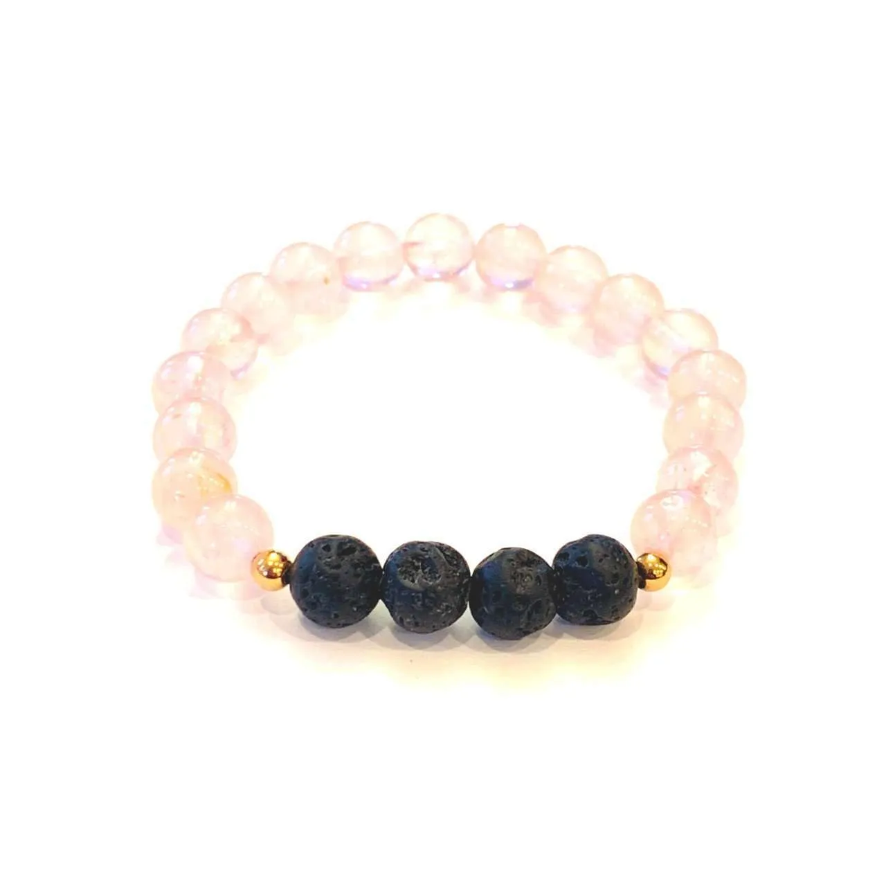 Rose Quartz   Lava Bracelet