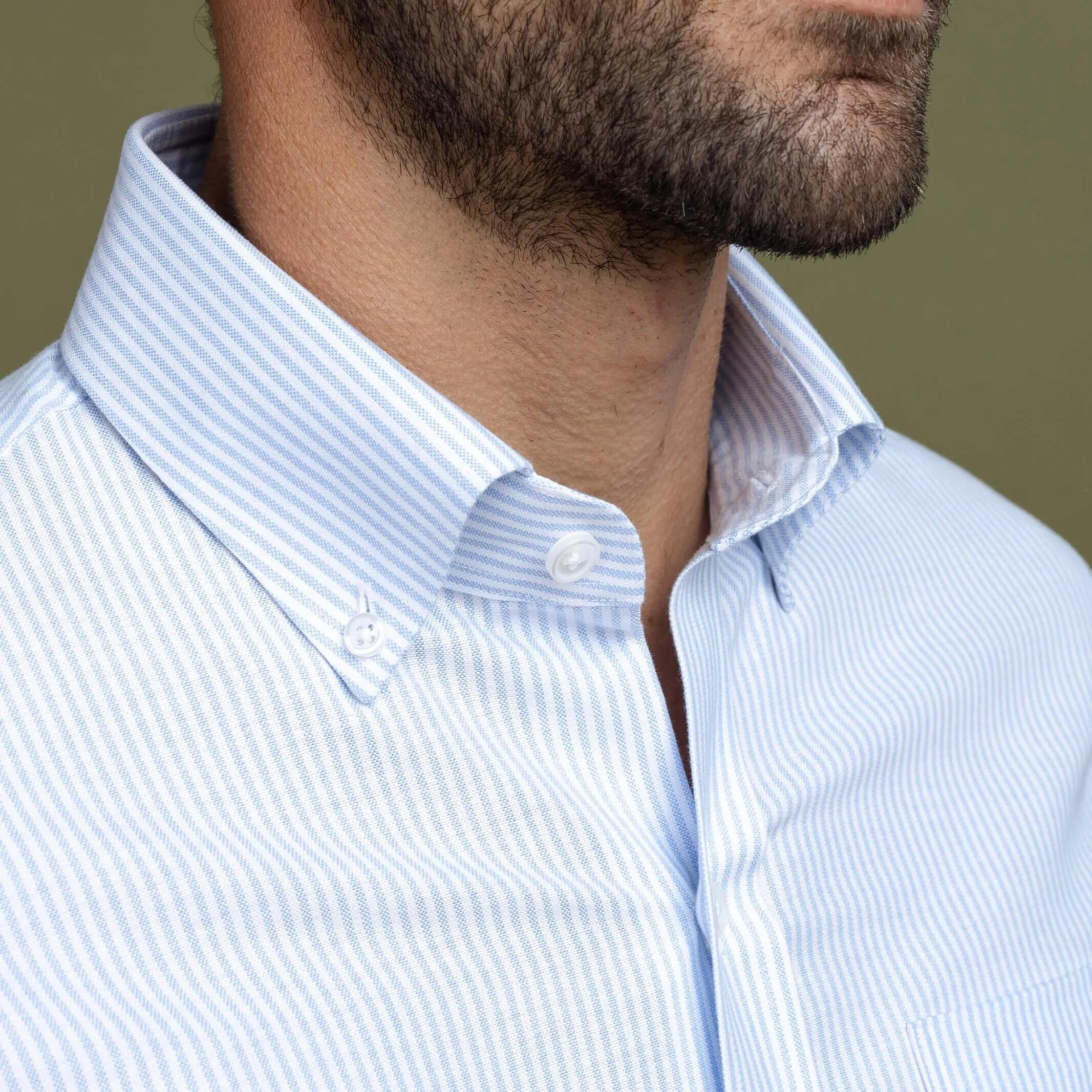 The Light Blue Mayfield Oxford Stripe Custom Shirt