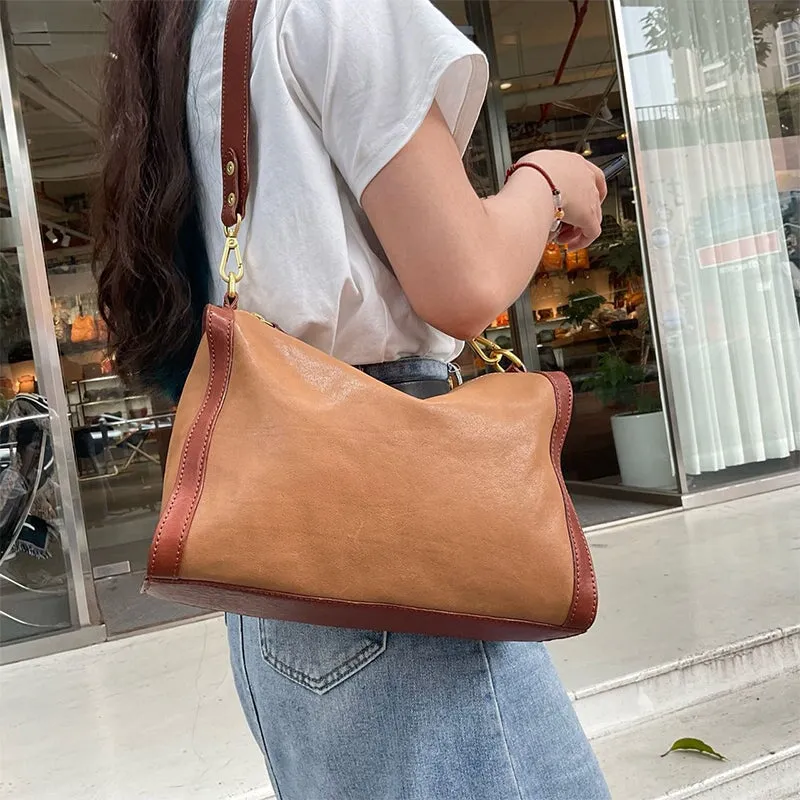 Vintage Cowhide Shoulder Bag Women's Square Bag