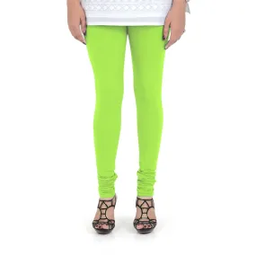 Women's Cotton Churidar leggings (Free Size) - Shocking Lime