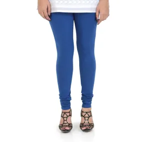 Women's Cotton Churidar leggings (Free Size) - True Blue