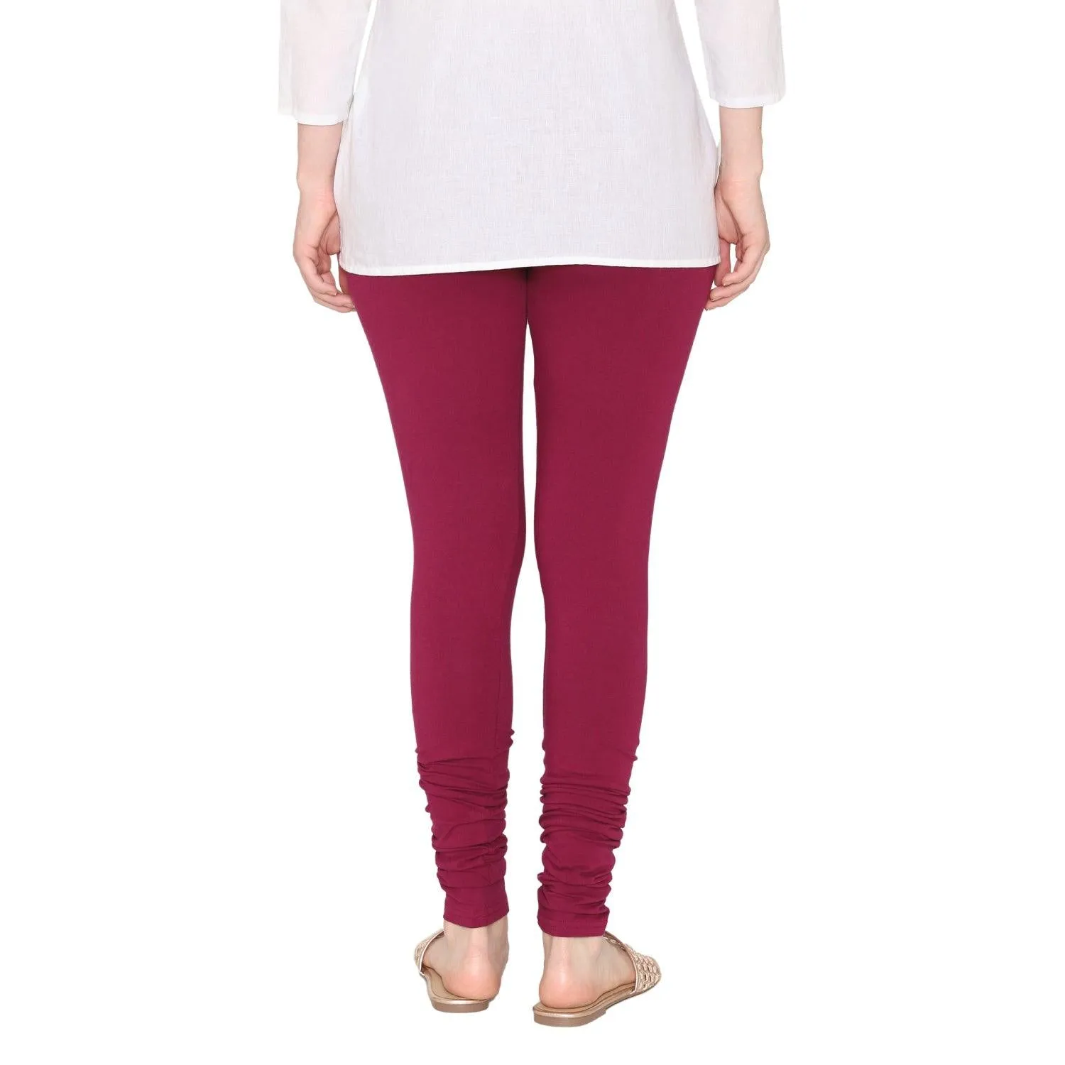 Women's Cotton Churidar leggings (Free Size) - Violet