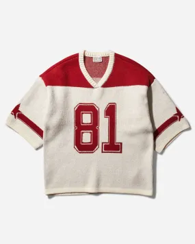 Women's Football Jersey Sweater Petite Syrah / White